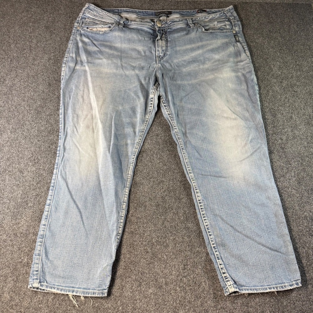 Silver Jeans Co Boyfriend Super Stretch Light Wash Denim SZ 24 L 25 W27107SJL240